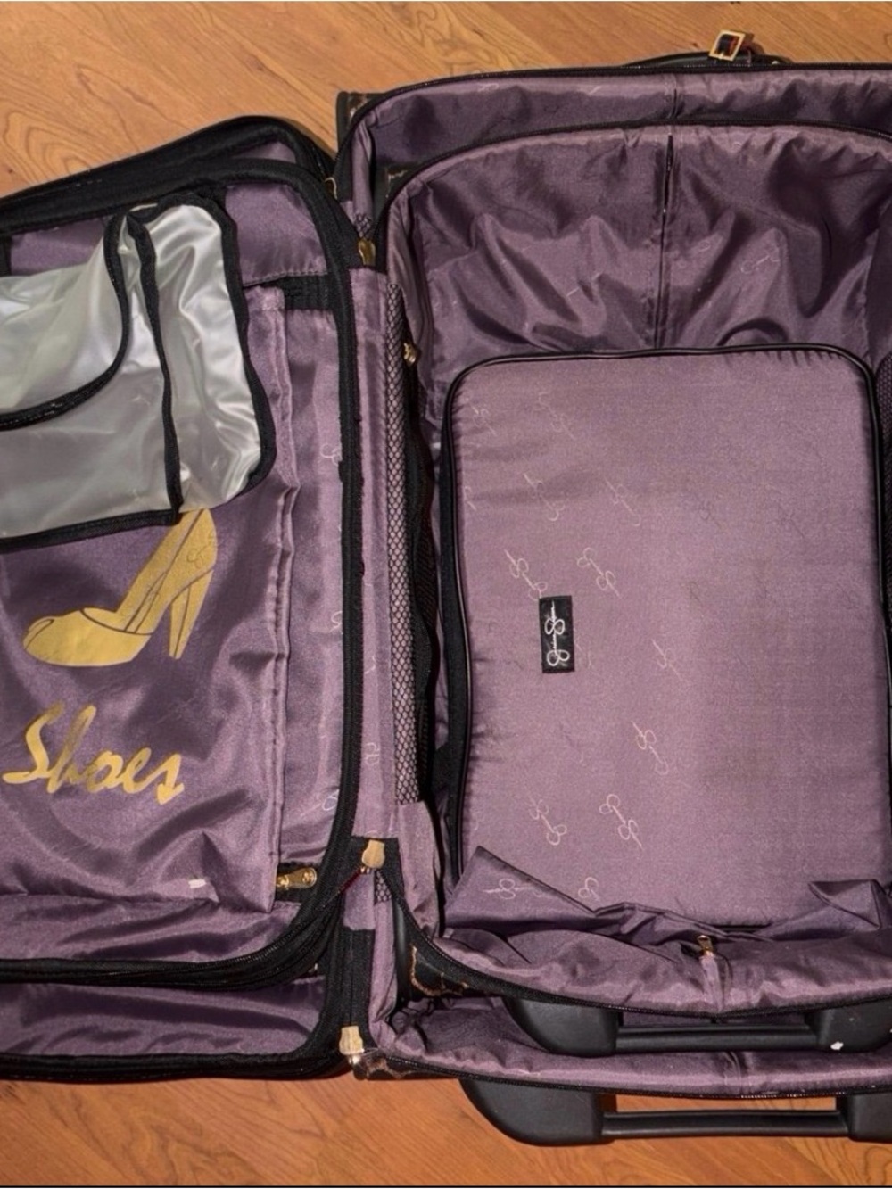 Retired Jessica Simpson Leopard Print 2-Piece Rolling Soft Shell Luggage Set HTF - Picture 8 of 12